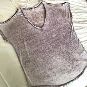 Express Vintage Berry Cold Shoulder Tee